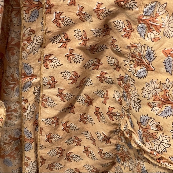 J Jill Elements Elliptical Dress Midi Peach Floral Sleeveless Medium Cottagecore - Picture 8 of 13